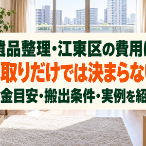 遺品整理・江東区の費用は間取りだけでは決まらない！料金目安・搬出条件・実例を紹介