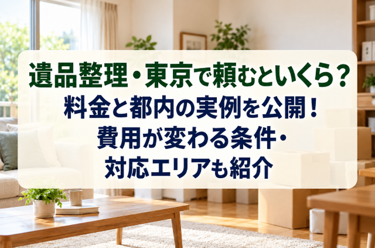 遺品整理・東京で頼むといくら？料金と都内の実例を公開！費用が変わる条件・対応エリアも紹介