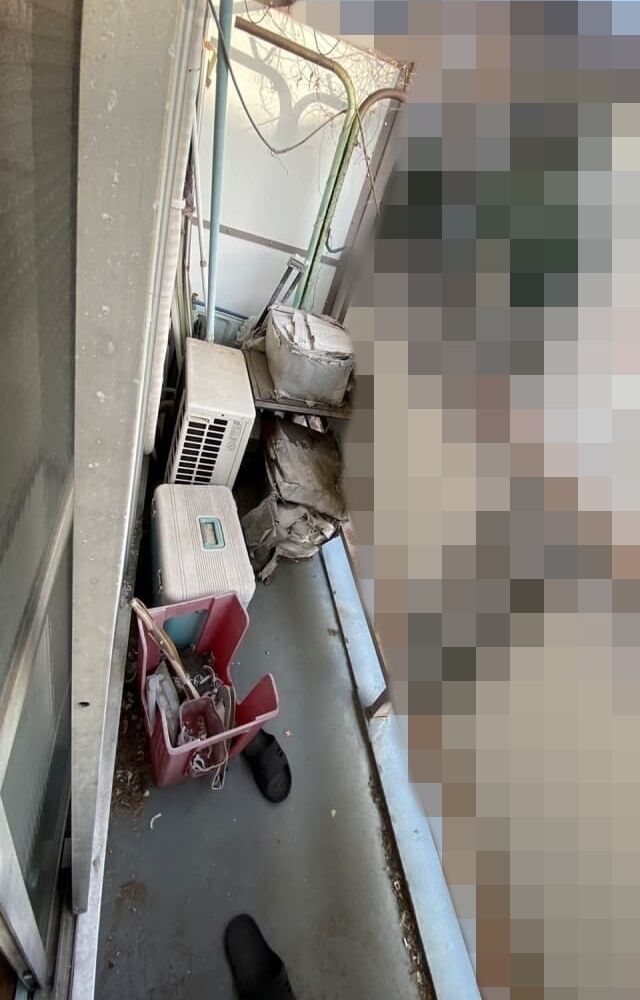 ベランダ 片付け作業前