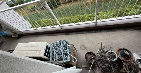 神奈川県平塚市3DK団地のベランダお片付け前