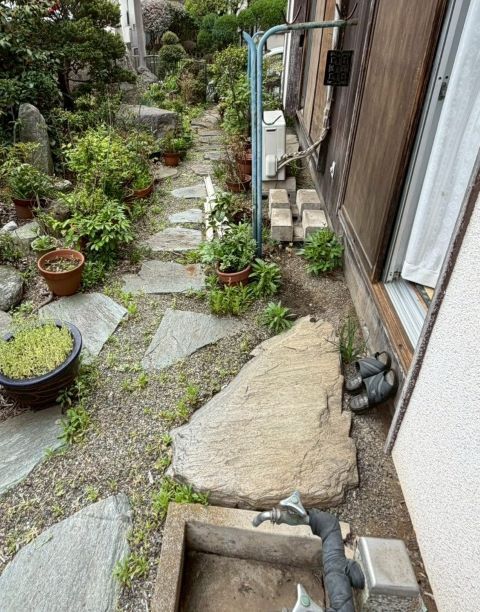 神奈川県平塚市5DK一軒家の庭お片付け前