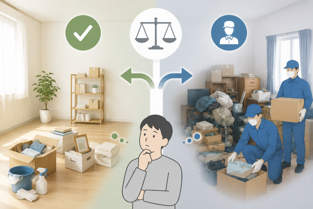 孤独死の現場は自分で遺品整理できる？業者に任せる判断基準