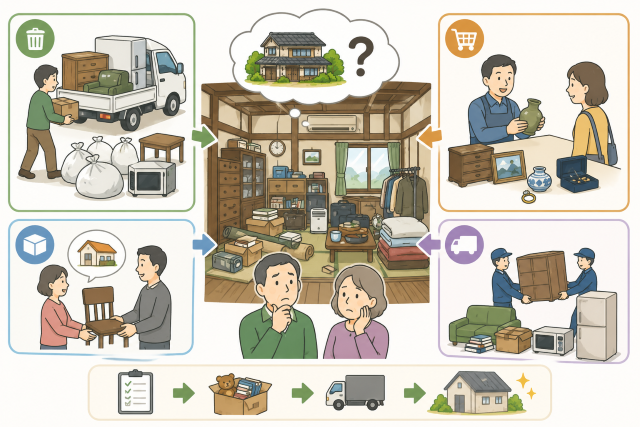 田舎の実家に家財が残っている場合の処分方法